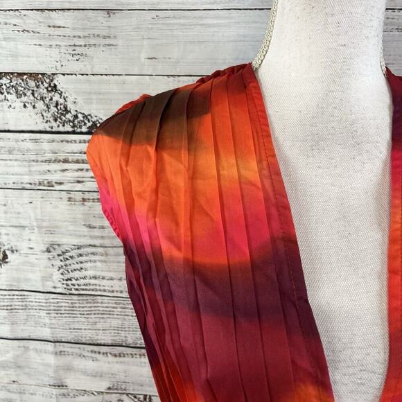 Pretty Little Thing Romper size 8 Pink Purple Sheer Pleated Boho Summer Beach - Picture 3 of 8